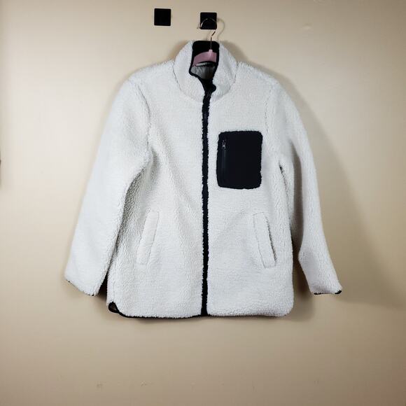 Vero Moda Fleece Teddy Jacket in Cream/Black Size M - Picture 1 of 11